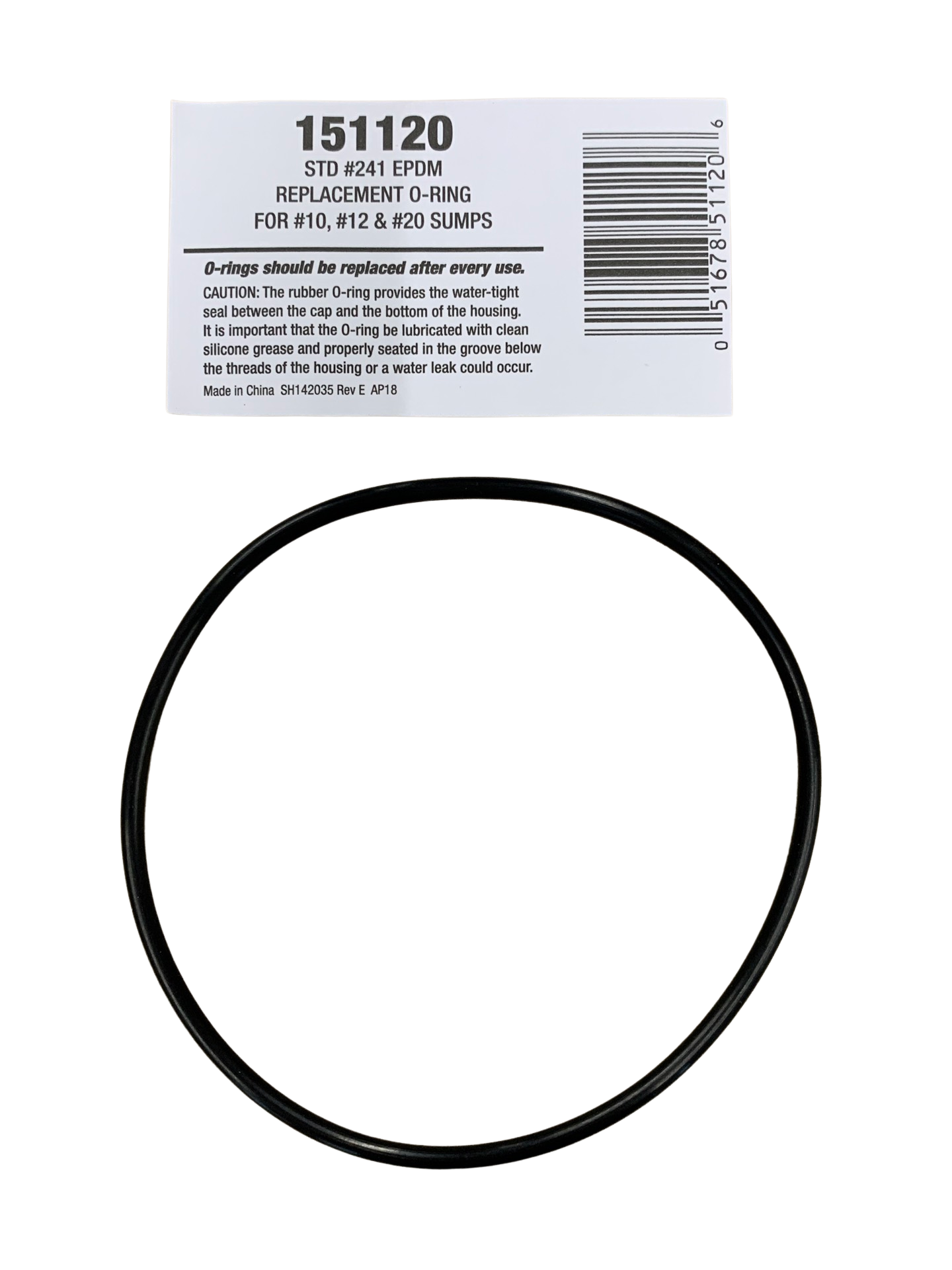 O-ring, (Circle) 2.5" x 10" Filter Housing