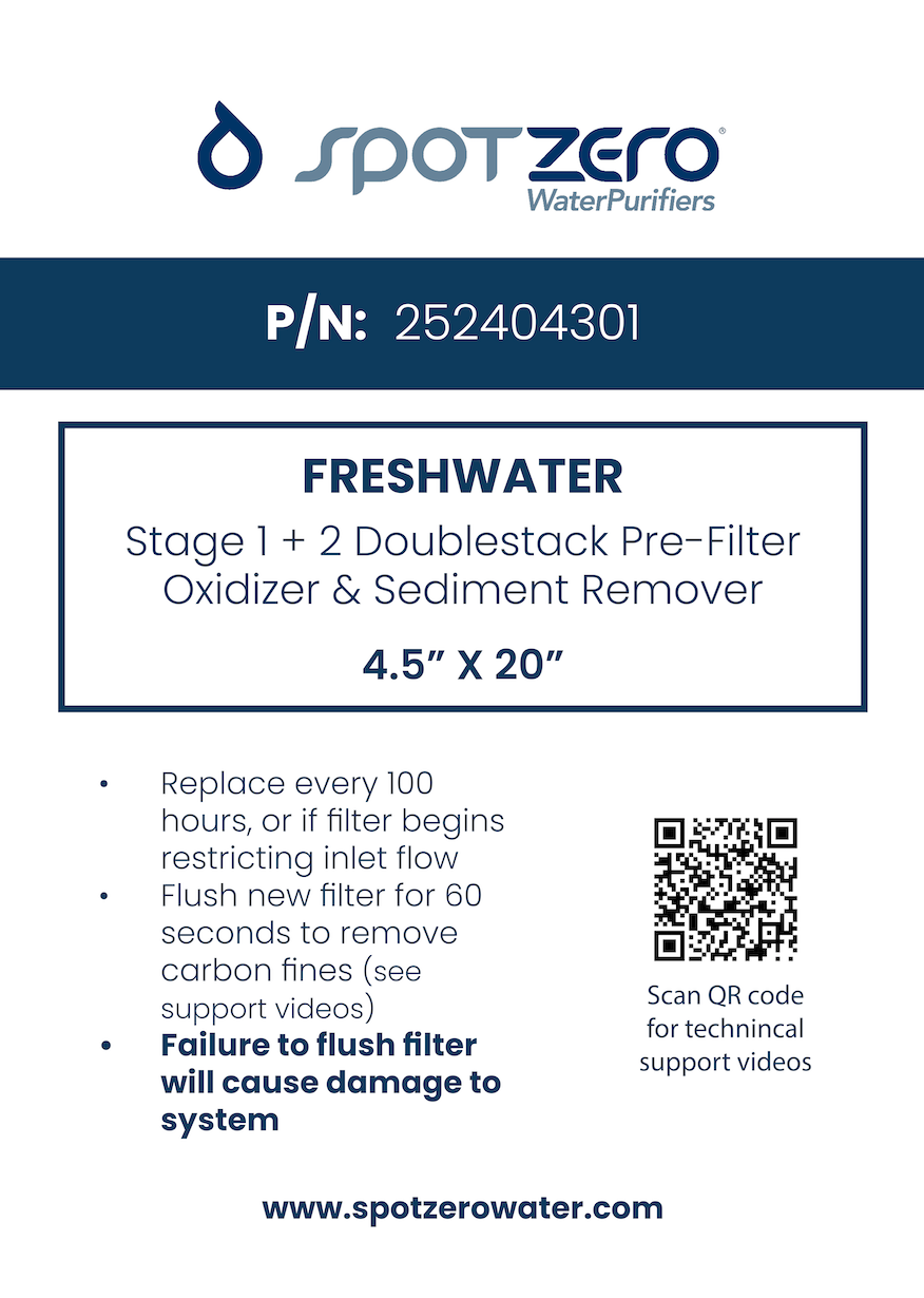 Stage 1 + 2 Doublestack Pre-Filter / Oxidizer & Sediment Remover
